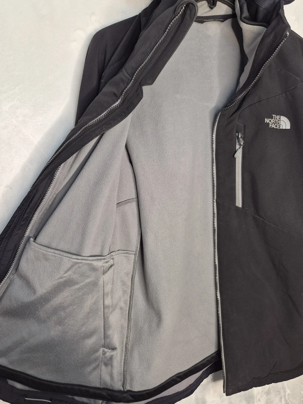 The North Face WindWall Double Lined Hooded Softshell Jacket Black Mens Large